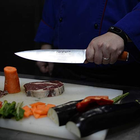 TONIFE 8-Inch Chef Knife with 7Cr17MoV High Carbon Stainless Steel and Natural Rosewood Handle