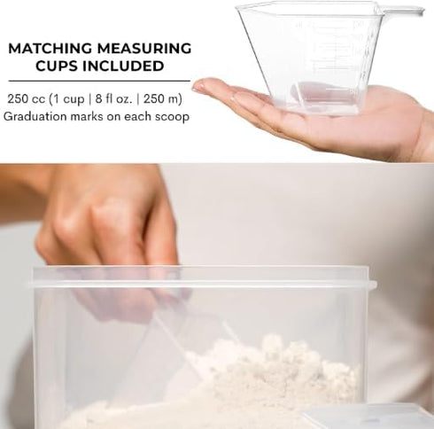 WHITE FEATHER SUPPLIES 4 PC Large Airtight Food Storage Containers with Lids, BPA Free Plastic for Kitchen & Pantry