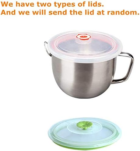 18/8 Stainless Steel Leak Proof Food Storage Container with Handle and Lid, Snack Bowl, Bento Lunch Box, Soup Bowl