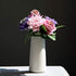VanEnjoy 7" High Minimalist White Ceramic Vases - Home Office Decoration, Frosting Finish
