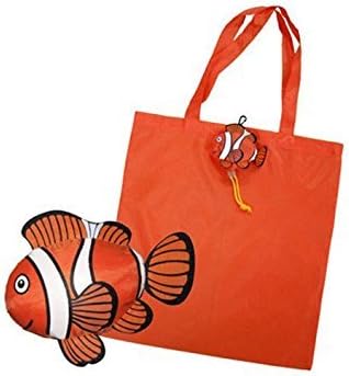 20pcs Colorful Reusable Fish Shopping Foldable Bags, Shoulder Tote (Random Color)