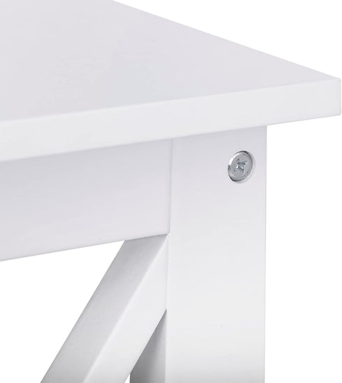 ZENY End Table, Sofa Side End Storage Shelf, Versatile X-Design Wooden Side Table, Living Room, Bedroom, Office