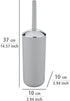 Brasil Toilet Brush with Holder - Plastic Toilet Bowl Cleaner Brush, Grey, Dimensions 3.9 x 3.9 x 14.6 in
