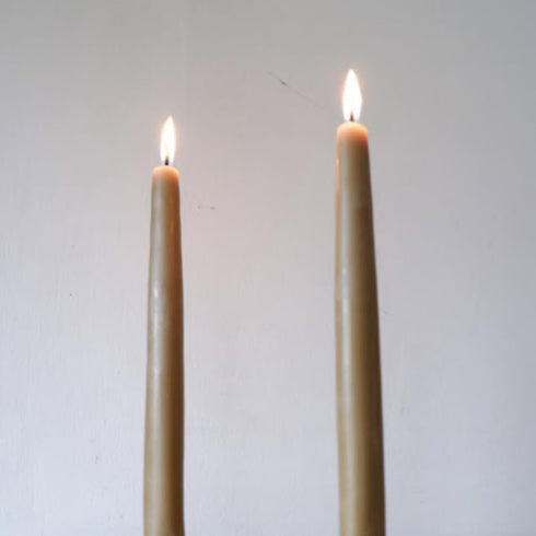 Candlestock 8 Inch Real Bayberry Taper Candle Pair, Pure Bayberry and 100% USA Beeswax Blend, Dripless