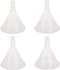 DEDC 4 Pack Clear Plastic Oil Funnels, 150mm Liquid Transfer Funnel for Kitchen, Garage, Car, 5.9 Inches Dia Mouth