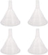 DEDC 4 Pack Clear Plastic Oil Funnels, 150mm Liquid Transfer Funnel for Kitchen, Garage, Car, 5.9 Inches Dia Mouth