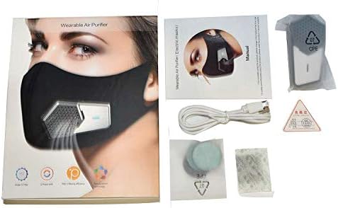 LSGTT Personal Smart Electric Air Face Mask, Reusable Wearable Air Purifier Mask for Outdoor Sports