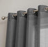 HLC.ME 2 Piece Semi Sheer Voile Light Filtering Window Curtain Grommet Panels for Bedroom, Charcoal Grey - 54 W x 72