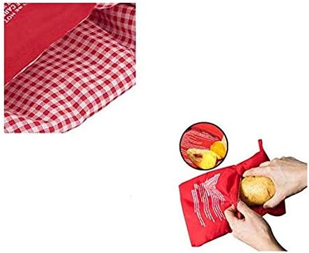 SYBL 4 4 Pcs Reusable Red Microwave Potato Bag Potato Cooker Potato Baking Pouch Perfect Bake Potatoes Just in Minutes