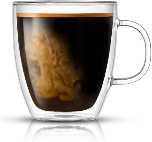 JoyJolt (Set 2) 13.5-Ounces Savor Double Wall Insulated Glasses - Coffee Mugs
