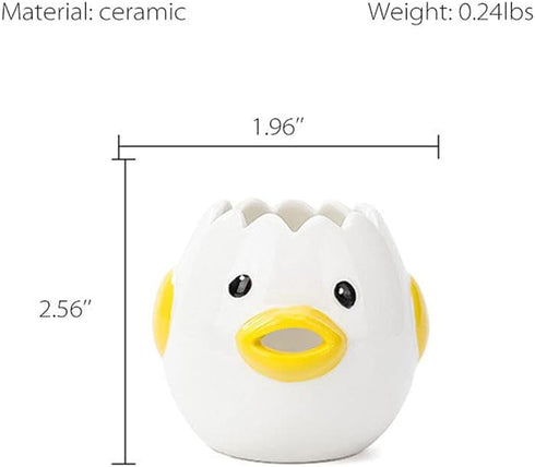LuoCoCo Cute Egg Separator, Ceramics Vomiting Chicken Egg Yolk White Separator, Practical Household Small Egg Filter Splitter, Kitchen Gadget Baking Assistant Tool, Dishwasher Safe (Yellow) by AMZWISH