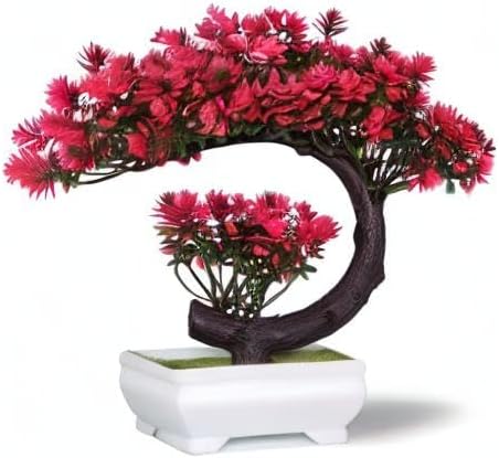 8.5" Fake Plants Small Artificial Bonsai Tree for Home Decor Living Room Bathroom Bookshelf Entryway Table Wall Shelf