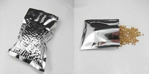 PABCK 100 Pack Silver Foil Pouch Heat Seal Bulk Food Storage Bags, 3.5x5.1 inch (Usable Size 3.15x4.7 inch)