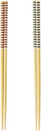 Asahi Koyo 2 Pairs Set Long Cooking Serving Chopsticks, Dishwasher Safe 10.6 Inches Red and Black