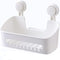 Suction Cup Shower Organizer Basket, Plastic Bath Shelf with Strong Suction Power, Waterproof, Reusable Caddy for