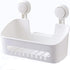 Suction Cup Shower Organizer Basket, Plastic Bath Shelf with Strong Suction Power, Waterproof, Reusable Caddy for