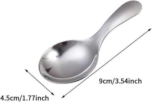 6pcs Stainless Steel Short Handle Spoons, Round Dessert Spoons, 3.54x1.77inch Ice Cream Spoons for Kitchen or Restaurant