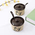123Arts Ceramic Retro Flower Sugar Bowl, Storage Jar with Lid and Spoon