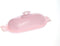 Mosser Glass Classic Pink Milk Glass Butter Dish Handled Sides Glass Pull Top