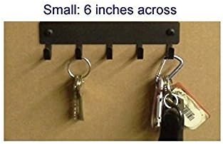 Miniature Schnauzer Key Holder for Wall, Small 6 inch Wide with 5 Hooks, Made in USA