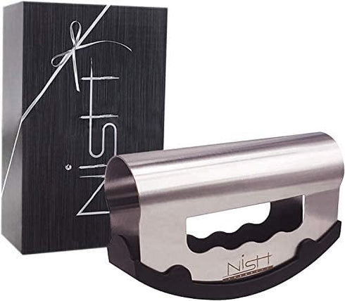 Nish Salad Choppers, Mezzaluna Choppers with Protective Cover, Double Blade Stainless Steel for Kitchen