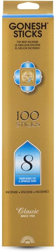 Gonesh Classic Collection Non-Toxic 10” Slow Burn Aromatic Sticks, Light Fruit & Floral, No. 8-100 Pack