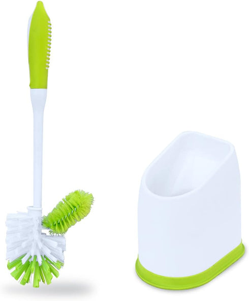 Pine-Sol Toilet Bowl Cleaner Brush with Holder, Heavy Duty Wand, Non-Slip Handle, Bathroom Supplies, Yellow