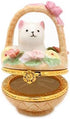 Cosmos 738-66 Fine Porcelain Cat and Dog Hinged Box, Set of 2, Yellow, 2-3/8-Inch
