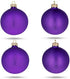Set of 4 Matte Purple Glass Ball Christmas Ornaments, 4 Inches