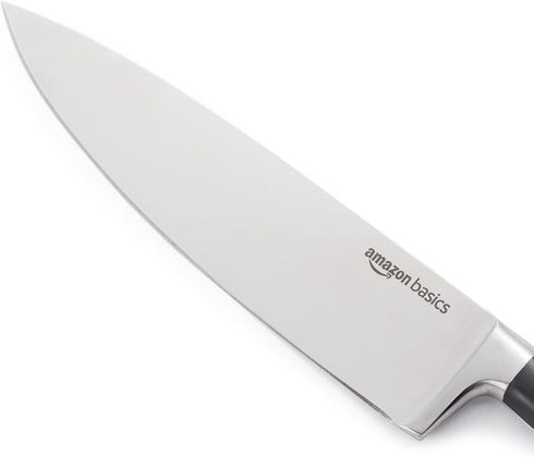 Amazon Basics Classic 8-Inch Chef s Knife with Three Rivets, Silver