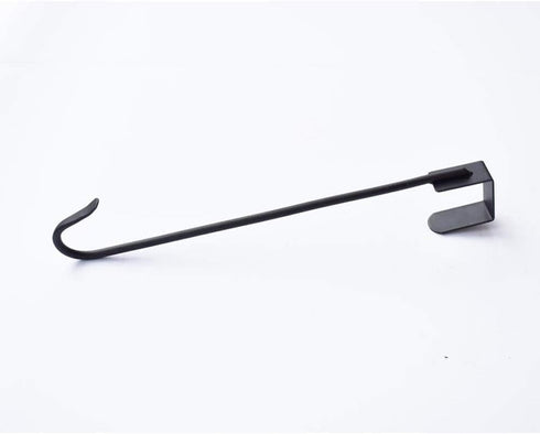 16" Wreath Hanger for Front Door, 2 Pack Wrought Iron Over The Door Hook, Matte Black