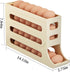 4 Tiers Egg Holder for Fridge - Automatic Egg Rolling Rack for 30 Eggs Storage (Cream Color)