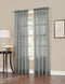 No. 918 Erica Crushed Sheer Voile Rod Pocket Curtain Panel, 51" x 63", Charcoal Gray