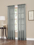 No. 918 Erica Crushed Sheer Voile Rod Pocket Curtain Panel, 51" x 63", Charcoal Gray