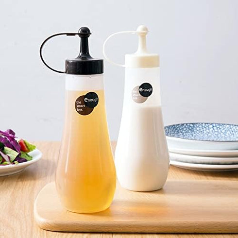 JapanBargain 3272 Japanese Squeeze Bottle, 12oz, Chocolate, Soy Sauce Dispenser for Kitchen, Made in Japan
