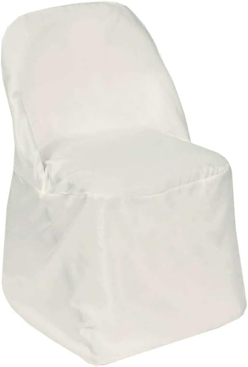5 Efavormart PCS Ivory Linen Polyester Folding Chair Covers for Dining Chairs Party Wedding Banquet Outdoor Event