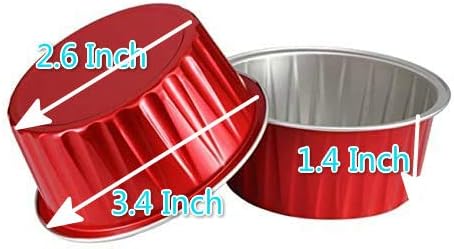 KEISEN 5oz Disposable Aluminum Foil Cups - Set of 24 for Muffin Cupcake Baking Utility Ramekin