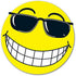 Happy Face with Sunglasses Vinyl Window Stickers, Yellow 6" (12 per Pack)