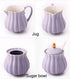 CHOOLD Elegant Flower Design Ceramic Sugar and Creamer Set, 7.5oz, with Lid Spoon, Coffee Serving Set, Wedding Gift
