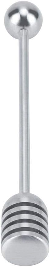 Fdit Solid Stainless Steel Honey Dipper Drizzler Stirrer Spoon Mixing Stick Tool