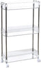 Chris.W Slim Storage Cart, 3 Tier with Wheels, Clear Bathroom Organizer for Kitchen, Laundry, Office, 5.2" W