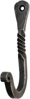 Hand Forged Twisted Wrought Iron Wall Hook, Black Antique Finish Handmade Coat Hook for Kitchen Towel Rack