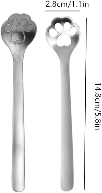 Stainless Steel Cat Paw Stirring Spoon Small Hollow Out Coffee Spoons for Dessert Coffee Teaspoon Appetizer Tableware Spoon Kitchen Restaurant