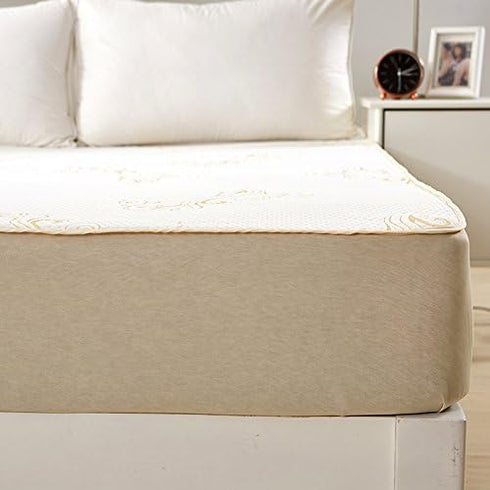 21 inch (Calking(78x84)) OctoRose Premium up to Deep Waterproof Fitted Sheet Mattress Cover Pad Protector.