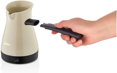SCM 2951 Greek Turkish Coffee Maker Machine, Electric Pot 0.4L Briki Ibrik, New Beige