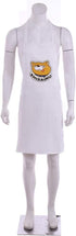 WOSHOW White Apron, Printed Japanese Anime Gokushufudo Cartoon Cooking Apron Cosplay Costume