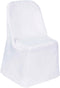 TABLECLOTHSFACTORY White Folding Chair Cover-Flat-Pack of 5