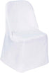 TABLECLOTHSFACTORY White Folding Chair Cover-Flat-Pack of 5