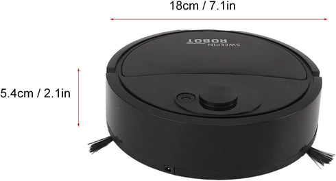 Smart Robot Vacuum Cleaner, Black, 3 in 1 Strong Suction Mini Mopping Vacuum for Hard Floors