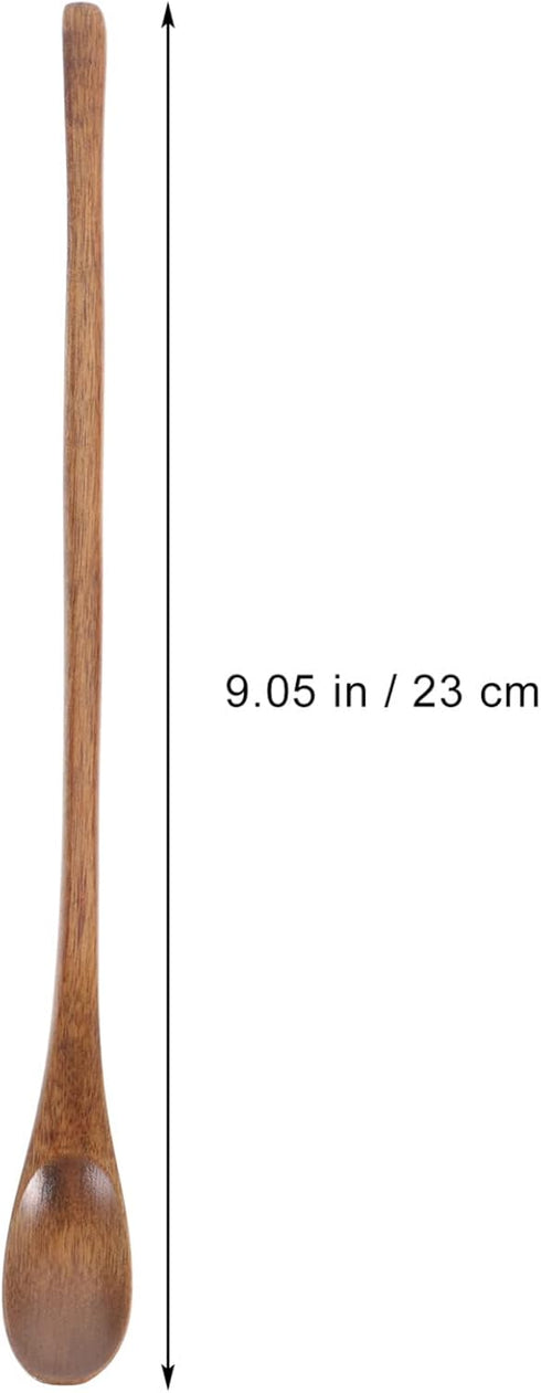 Operitacx 4 Pcs Long Handle Wooden Mixing Spoons, Bulk Wooden Spoons for Honey, Mixing, Stirring, Cooking